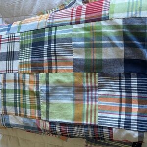 Pottery Barn Kids Madras Plaid Blackout Quilt Curtains (4 panels)